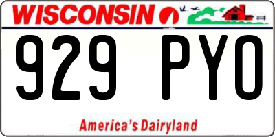 WI license plate 929PYO