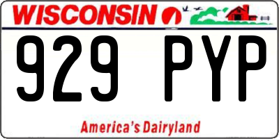 WI license plate 929PYP