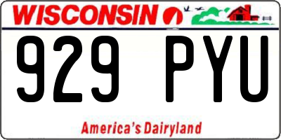 WI license plate 929PYU