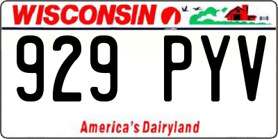 WI license plate 929PYV