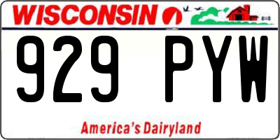 WI license plate 929PYW