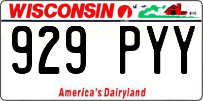 WI license plate 929PYY