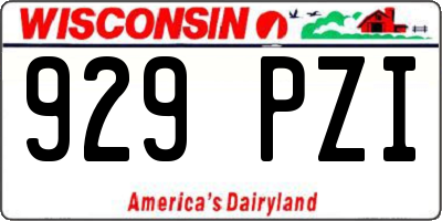 WI license plate 929PZI
