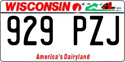 WI license plate 929PZJ