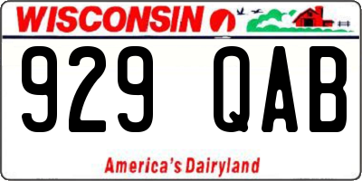 WI license plate 929QAB