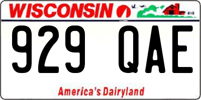 WI license plate 929QAE