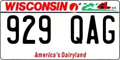 WI license plate 929QAG