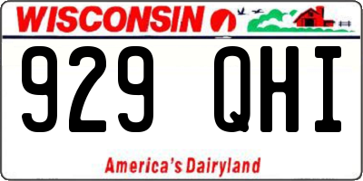 WI license plate 929QHI