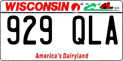 WI license plate 929QLA