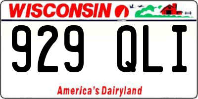 WI license plate 929QLI