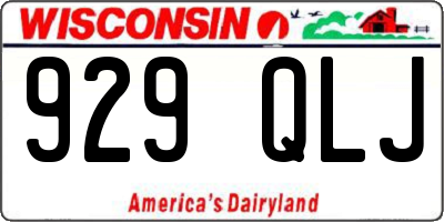 WI license plate 929QLJ