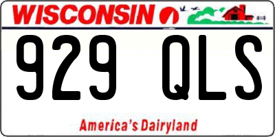 WI license plate 929QLS