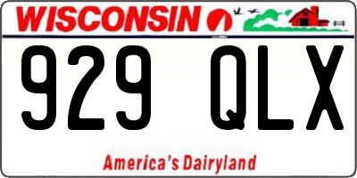 WI license plate 929QLX