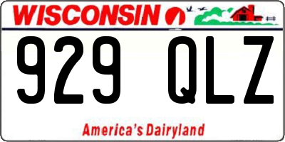 WI license plate 929QLZ