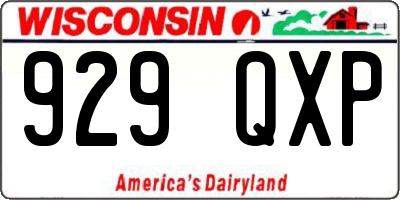 WI license plate 929QXP