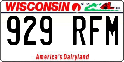 WI license plate 929RFM