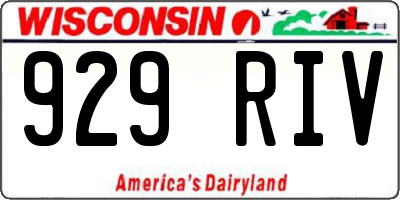 WI license plate 929RIV