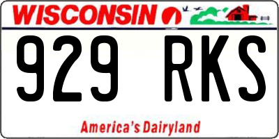 WI license plate 929RKS
