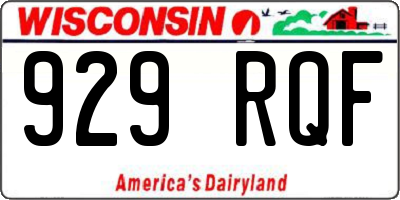 WI license plate 929RQF