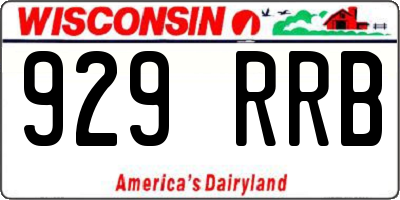 WI license plate 929RRB