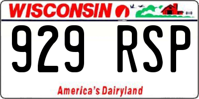 WI license plate 929RSP