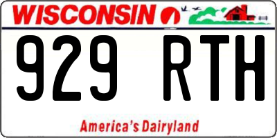 WI license plate 929RTH