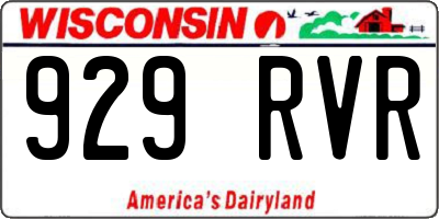 WI license plate 929RVR