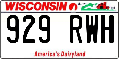 WI license plate 929RWH