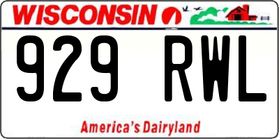 WI license plate 929RWL