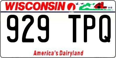WI license plate 929TPQ