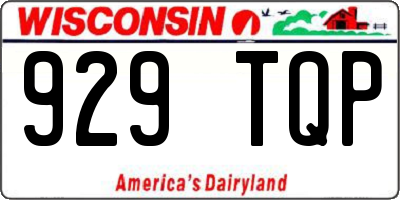 WI license plate 929TQP