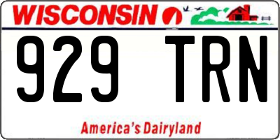 WI license plate 929TRN