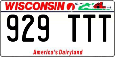WI license plate 929TTT