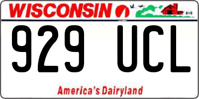WI license plate 929UCL