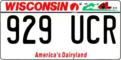 WI license plate 929UCR