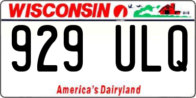 WI license plate 929ULQ