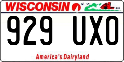 WI license plate 929UXO