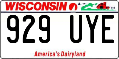 WI license plate 929UYE