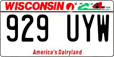 WI license plate 929UYW