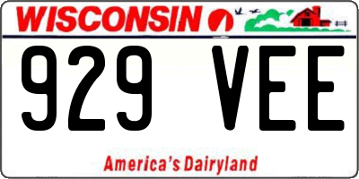 WI license plate 929VEE