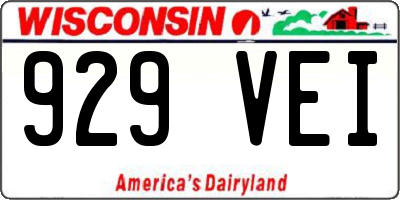 WI license plate 929VEI
