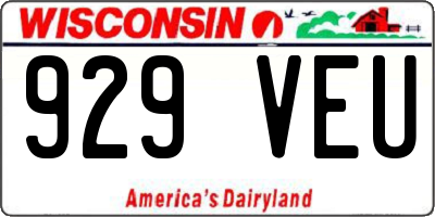 WI license plate 929VEU