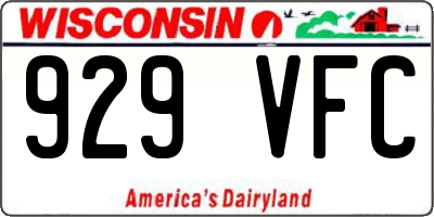 WI license plate 929VFC