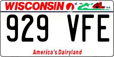 WI license plate 929VFE