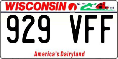 WI license plate 929VFF