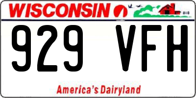 WI license plate 929VFH
