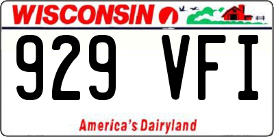 WI license plate 929VFI