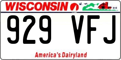 WI license plate 929VFJ