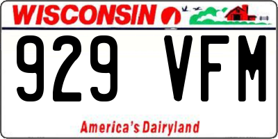 WI license plate 929VFM