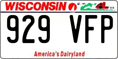 WI license plate 929VFP